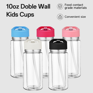 Vaso de Plástico de Doble Pared con Orificio Preperforado para Niños, Libre de BPA, 10 oz, con Pajita Abatible y Tapón - Product Image 3