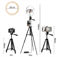 D'anneau de Selfie de Lampe A Mené La Lumière D'anneau de Selfie Pour Téléphone Photographie Éclairage Caméra Trépied Kit Matériel Photo
