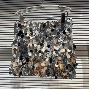 Minigonna con <span class=keywords><strong>paillettes</strong></span> lucide per bambine, <span class=keywords><strong>gonna</strong></span> estiva a vita elastica per feste e uso quotidiano - Product Image 1