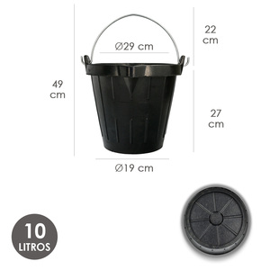 Seau industriel en caoutchouc de 10 litres avec bec verseur - Product Image 3