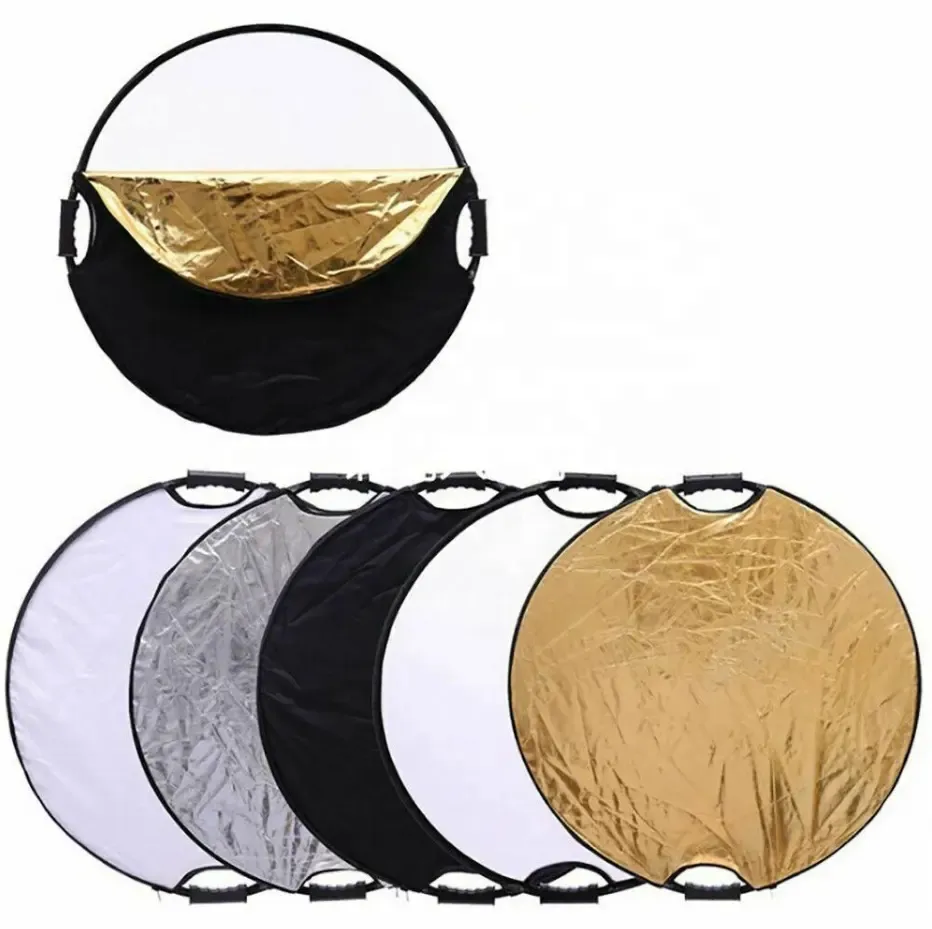 60cm 5 in 1 Photography Studio Multi Photo Collapsible Light Reflector with Handle