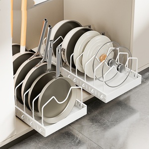 समायोज्य टिकाऊ धातु भंडारण रैक आयोजक रसोई बाथरूम के लिए अलग-अलग कवर - Product Image 1