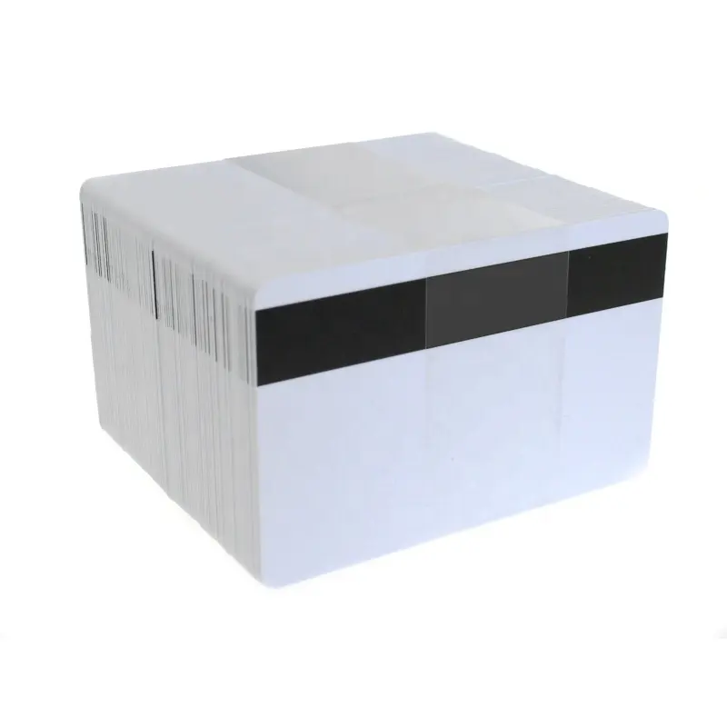 Tarjetas de PVC blanco lechoso con ancho de banda magnética negra Tarjeta de plástico de 12,7mm