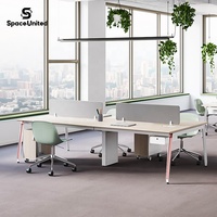 SpaceUnited Factory Wholesale Fashionable Steel Design Double Sided 2 Person Staff Desk Metal Office Furniture