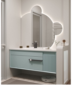 Wall-mounted Floating Floor in the Bathroom, Dressing Table, Cabinet, <strong>Panel</strong>, Mirror and Sink - Product Image 4