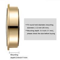 Jam Quartz Mini 61mm, masukkan emas bingkai perak, jam lingkaran plastik untuk meja