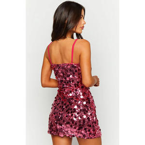 Manni personnalisé Chic sans bretelles Mini paillettes licou robe motif imprimé décoré antistatique fête robe de danse - Product Image 4