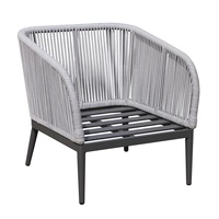 Ensemble de canapés d'extérieur de luxe en corde tressée, imperméable, à séchage rapide, en mousse, pour villa, hôtel, complexe hôtelier, jardin, cour