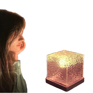 Lonvel RGB USB Có Thể Sạc Lại Cảm Ứng Cảm Biến 3W Vuông Cơ Sở Acrylic Trang Trí Nội Thất Nước Gợn Chiếu Ánh Sáng Ban Đêm Với Từ Xa - Product Image 1