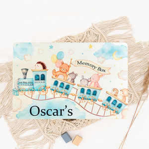 Gepersonaliseerde Baby Cadeau Aandenken Box Custom <span class=keywords><strong>Memory</strong></span> Boxes Dierprint Houten Kids Herinneringen Case Custom Kind Verjaardag Douche Cadeau - Product Image 6