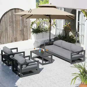 Lüks açık koltuk takımları alüminyum çerçeve bahçe kanepe lüks kanepeler veranda yüksek kaliteli mobilya Metal Modern açık kullanım