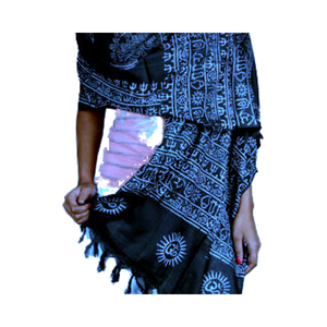 Unisex Black Knitted Scarf by Ramnami Printed Plain Long Style for Yoga Meditation Prayer - Product Image 1