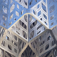 Sculpture en aluminium personnalisable pour mur-rideau 3D