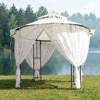 Winddichter, wetterbeständiger aufblasbarer Pavillon aus pulverbeschichtetem Aluminium und Stahl mit Holz-Sonnenschutzdach für den Garten – Direkt vom Hersteller