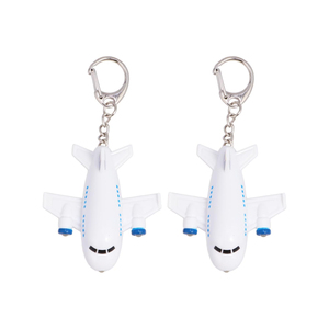3D Mini Airplane Shaped Iron LED Keychain Flashlight with UV Printing Promotional Gift Sound & Flashing Light - Product Image 1