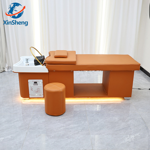 Hoge kwaliteit kapperssalon meubilair hoofdspa wasbak LED verlichting shampoo stoel massagebed schoonheidsspecialiste bed - Product Image 4