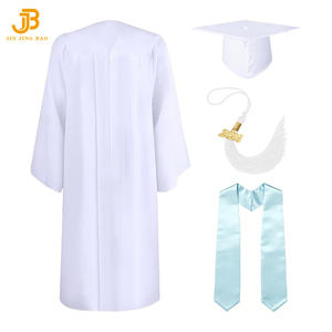 Robe de graduation blanche pour adultes en gros avec étole <span class=keywords><strong>bleu</strong></span> <span class=keywords><strong>ciel</strong></span> Robe de graduation Toga à vendre - Product Image 2