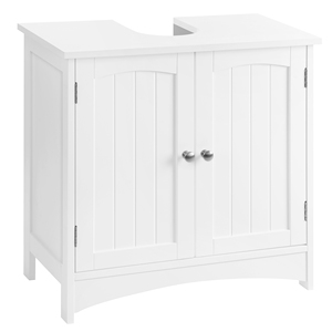 Cabinet Bathroom Storage Cabinet VASAGLE White Modern Wooden Under Sink Storage Cabinet Bathroom Furniture Floor Vanity Cabinet With 2 Door Adjustable Shelf