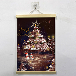 Durable Wooden <strong>Scroll</strong> Poster Vinyl Polyester <strong>Custom</strong> Graphic Magnetic <strong>Scroll</strong> Decorative Hanging Banner Waterproof UV Resistant - Product Image 5