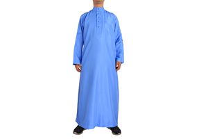 Vente en gros de robes traditionnelles musulmanes pour hommes, couleur unie, style Moyen-Orient, Dubaï, Daffah Thobe, Abaya, vêtements islamiques - Product Image 6