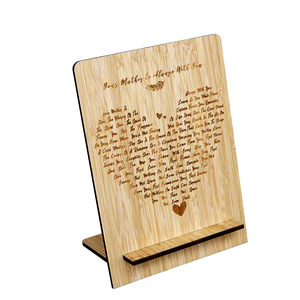 Soporte para Tarjetas con Grabado Láser de Corazón de Bambú, 15x25x10cm, para Decoración del Hogar u Oficina, Regalo para el Día de San Valentín o el Día de la Madre - Product Image 5