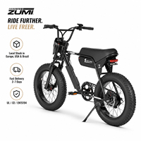 Vélo électrique ZUMI V8 à pneus larges, vitesse unique, avec feux LED avant et arrière et clignotants – Stock US, UE, Brésil – Fabricant pour commandes en gros