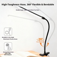 Lampe de table à pince, bras articulé flexible, col de cygne en aluminium, lampe de lecture électrique LED, design moderne simple, réglable