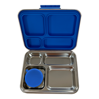 Boîte à lunch bento en acier inoxydable 1240 ml grande capacité 4 compartiments anti-fuite récipient alimentaire en métal pour adultes, bureau et école