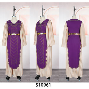 فستان أفريقي أنيق للنساء من H&D موديل <span class=keywords><strong>2026</strong></span>، فستان كاجوال برقبة على شكل V للحفلات، فستان عالي الجودة مزين بالأحجار الكريمة - Product Image 4