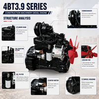 Motor Diésel Industrial Turbo de 4 Cilindros CUMS DCEC 4BTA3.9-C100, 74kW, 2200 RPM, para Equipos de Construcción Pesada