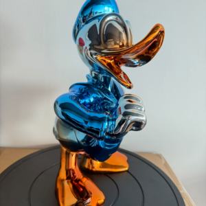 Nuova Statua Animatronica <span class=keywords><strong>di</strong></span> <span class=keywords><strong>Paperino</strong></span>, Scultura in Resina Elettroplaccata, Finitura Cromata, Statua <span class=keywords><strong>di</strong></span> <span class=keywords><strong>Paperino</strong></span> in Vetroresina - Product Image 3