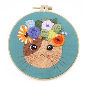 <b>Beginner</b> Cross Stitch Hand <b>Embroidery</b> Starter <b>Kit</b> Printed Technique <b>for</b> Sewing Novices - Product Image 2