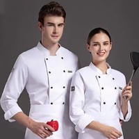 Vêtements de chef professionnel pour hommes, vêtements de cuisine à manches longues, uniformes de travail pour la restauration, salopettes de serveur, tenues, manteaux