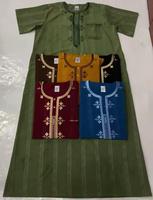 CCY Thobe Jalabiya brodé marocain ethnique pour hommes, Qamis, Vêtements islamiques du Ramadan, Boubou Homme Musulman