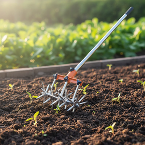 Cultivateur rotatif manuel réglable LTJY, largeur de travail de 15 cm, outil de jardinage en acier inoxydable pour retourner et ameublir la terre - Product Image 1