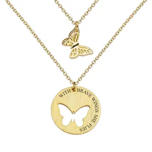 Collane a farfalla placcate oro argento 2 pezzi per regali di gioielli ispirati da donna
