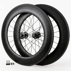 Juego de <span class=keywords><strong>Ruedas</strong></span> Personalizables para Bicicleta de <span class=keywords><strong>Carretera</strong></span> 700C, Llanta de Fibra de <span class=keywords><strong>Carbono</strong></span> de 88 mm con Frenos V, Juego de <span class=keywords><strong>Ruedas</strong></span> Tubulares/Tubeless 3K - Product Image 1
