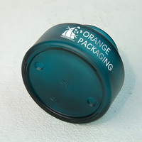 Tarro de vidrio esmerilado verde oscuro de base pesada con tapa de madera, tarro engrosado para el cuidado de la piel, para mascarillas faciales, cremas para ojos y ungüentos.