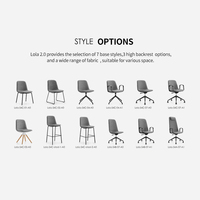 Chaise de bureau visiteur ergonomique pivotante et réglable en hauteur, rembourrée, de conception italienne pour espace de coworking