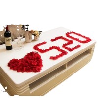 Dekorasi pernikahan kelopak mawar romantis Hari Valentine Dekorasi bunga mawar merah sutra buatan kelopak mawar