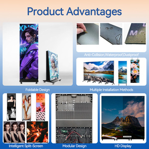 Afficheur LED publicitaire GOB, affiche LED intérieure, écran vertical 640*1920mm, P1.86 P2.5, affiche LED numérique pliable - Product Image 6