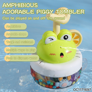Jouets de bain Montessori pour enfants, design grenouille de dessin animé, jouets rotatifs à <span class=keywords><strong>ventouse</strong></span> pour bébés, <span class=keywords><strong>jeu</strong></span> de tir à l'eau pour enfants, en vente - Product Image 2