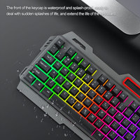 Clavier mécanique Thunder Wolf T16 USB rétroéclairé avec plaque en fer, clavier de jeu tactile avec anti-ghosting 3 touches