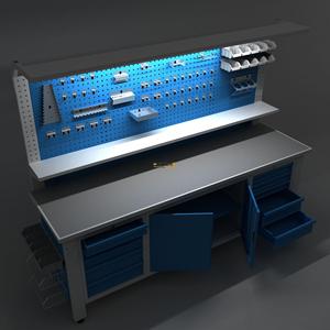 Banc de travail métallique personnalisable de haute qualité, durable, pour usage professionnel en usine, avec moteur à roulement, éclairage LED, facile à utiliser, garantie 3 ans - Product Image 1