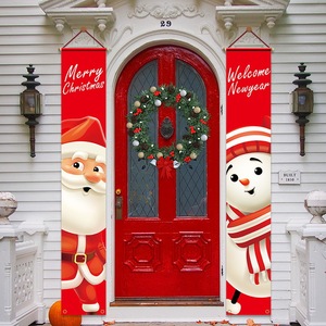 Christmas decorations, Oxford cloth couplets and <b>banners</b>, European and American style door hanging decorations and door - Product Image 1