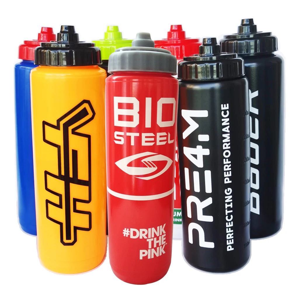 1000ml sure shot lid soft squeeze plastic sports gym water bottle