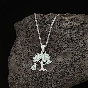 Nuevo Diseño de Moda <span class=keywords><strong>Dollar</strong></span> <span class=keywords><strong>Tree</strong></span>, Colgante Dorado con Incrustaciones de Circonitas, Super Brillante con Cadena de Cuerda, Joyería de Regalo - Product Image 2