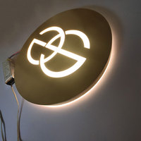 Enseigne lumineuse ronde à LED double face de 60 cm pour extérieur, enseigne lumineuse pour magasin