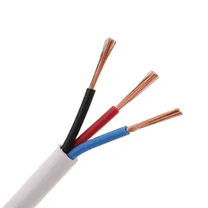 3-Core Rvvb Wire Cable 0.75mm 1mm 1.5mm 2.5mm Three Core Pure Copper Home Air Conditioner Hard Sheathed Wire