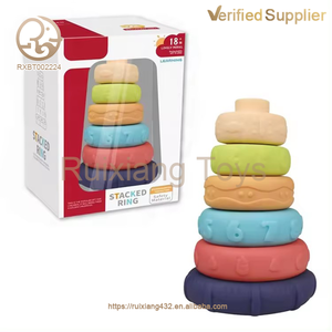 Approvisionnement d'usine éducation sensorielle Montessori Silicone souple jouet de nidification anneau empilé Silicone bébé Silicone anneau empilé - Product Image 4